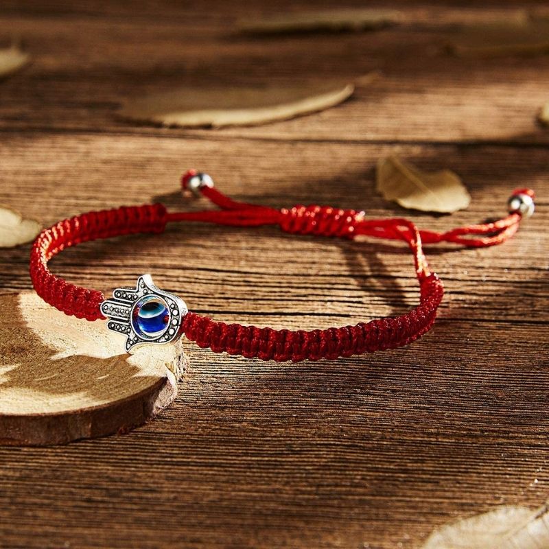 Buddha & Karma Hamsa Hand Red String Bracelet - Evil Eye Protection