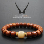 Buddha & Karma Tibetan Guardian Spirit Natural Yak Bone Bracelet