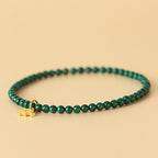 Fortune Jewel Natural Malachite Elephant Anti-Anxiety Charm Bracelet