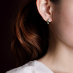 Fortune Jewel 925 Sterling Silver Round Cyan Jade Success Stud Earrings