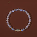 Fortune Jewel 925 Sterling Silver Plated Gold Natural Moonstone PiXiu Healing Bracelet