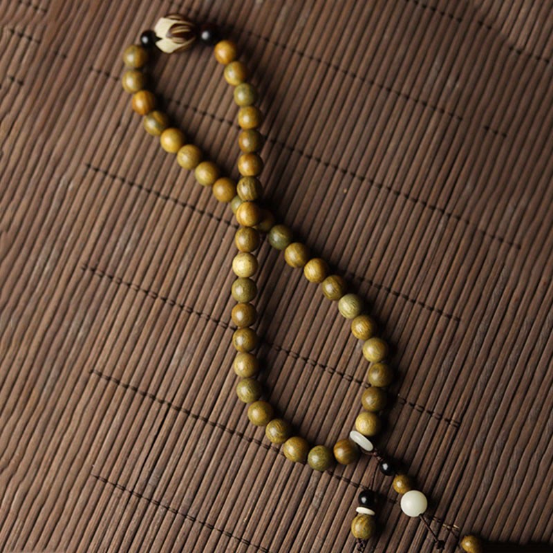 Fortune Jewel Green Sandalwood Bodhi Seed Lotus Soothing Double Wrap Bracelet
