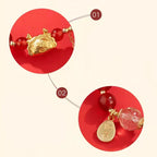 Fortune Jewel Year of the Dragon Dumpling Natural Red Agate Garnet Hetian Jade Fu Character Luck Success Bracelet