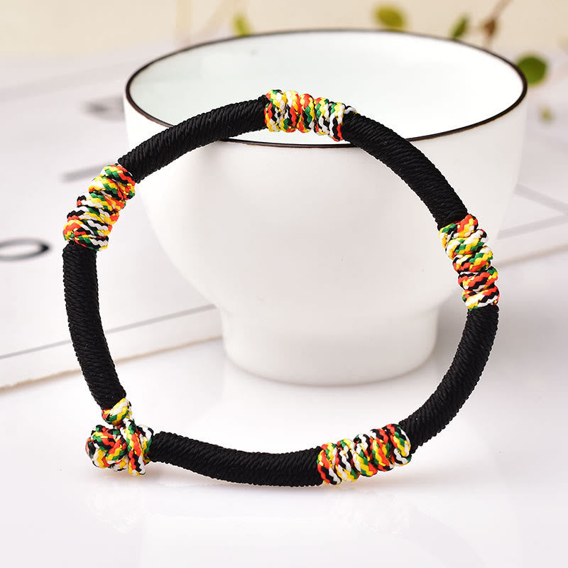 Fortune Jewel Tibetan Handmade Colorful King Kong Knot Lucky Protection Braid String Bracelet