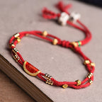 Fortune Jewel Handmade Cinnabar Dumplings Design Luck Braided Red Rope Bracelet