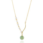 Fortune JewelNatural Hetian Jade Pearl Luck Bead Necklace Pendant