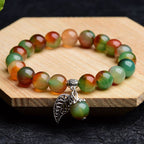Fortune Jewel Tibetan Natural Green Agate Healing Bracelet