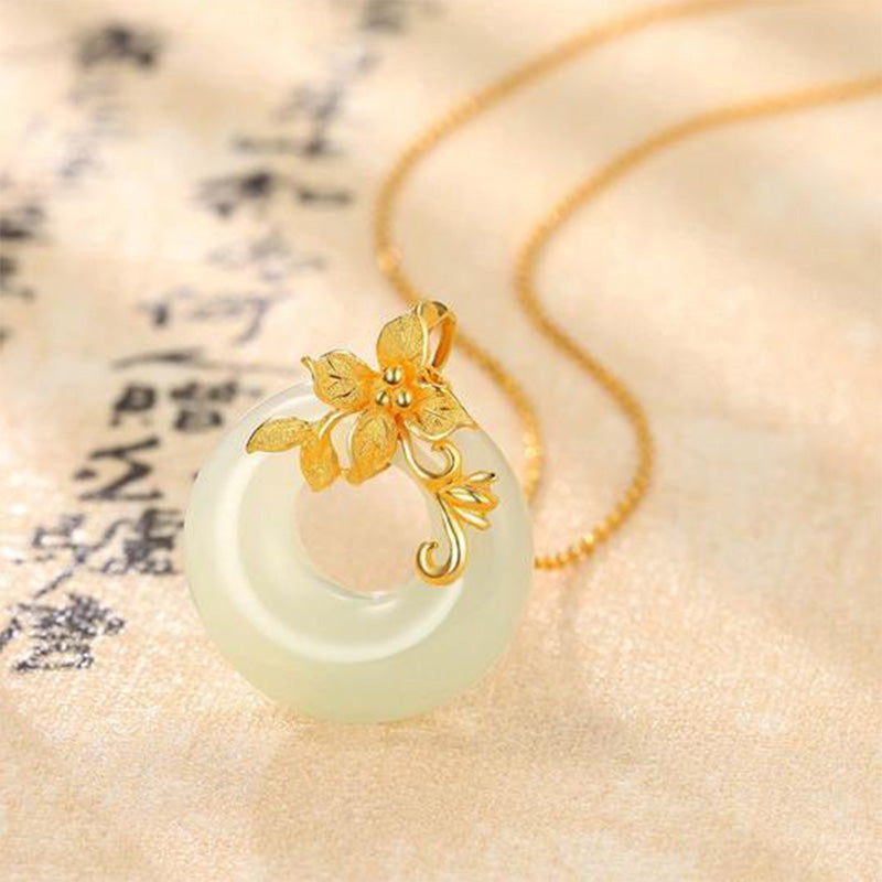 Fortune Jewel Tibetan White Jade Calm Necklace
