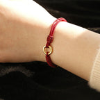 Fortune Jewel Alloy Peace Buckle Luck Red String Bracelet
