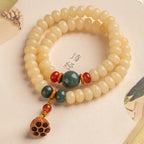 Fortune Jewel Bodhi Seed Lotus Pod Charm Peace Double Wrap Bracelet