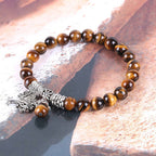 Fortune Jewel Natural Gemstone Tree of Life Lucky Charm Stretch Bracelet