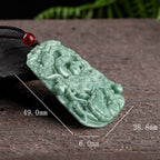 Fortune Jewel Chinese Zodiac Dragon Jade Strength Necklace String Pendant