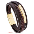 Fortune Jewel Simple Design Titanium Steel Leather Luck Bracelet