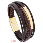 Fortune Jewel Simple Design Titanium Steel Leather Luck Bracelet