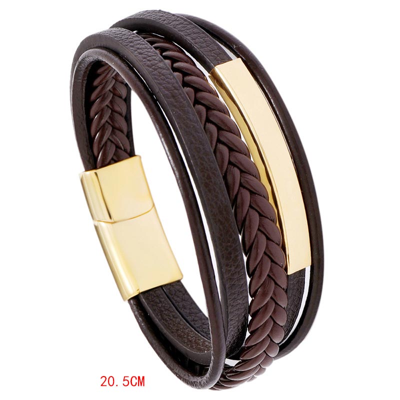 Fortune Jewel Simple Design Titanium Steel Leather Luck Bracelet