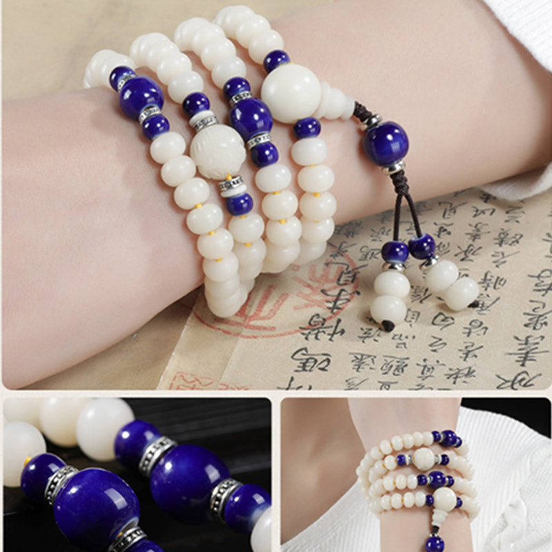 Fortune Jewel Bodhi Seed Bead Lotus Blessing Charm Bracelet