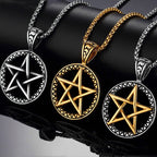 Fortune Jewel Pentagram Titanium Steel Balance Necklace Pendant