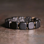 Fortune Jewel Retro Ebony Wood Texture Style Copper Peace Balance Bracelet