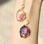 Fortune Jewel Natural Colorful Fluorite Nine Tailed Fox Protection Necklace Pendant