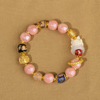 Fortune Jewel Tibetan Incense Ash Liuli Glass Bead Luck Protection Nine Tailed Fox Bracelet