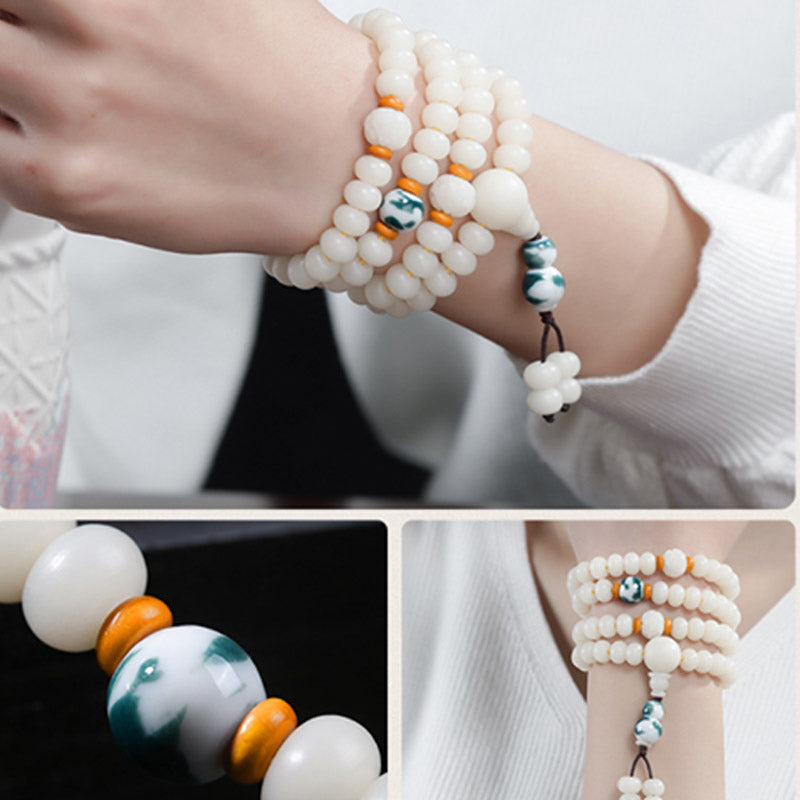 Fortune Jewel Bodhi Seed Bead Lotus Blessing Charm Bracelet