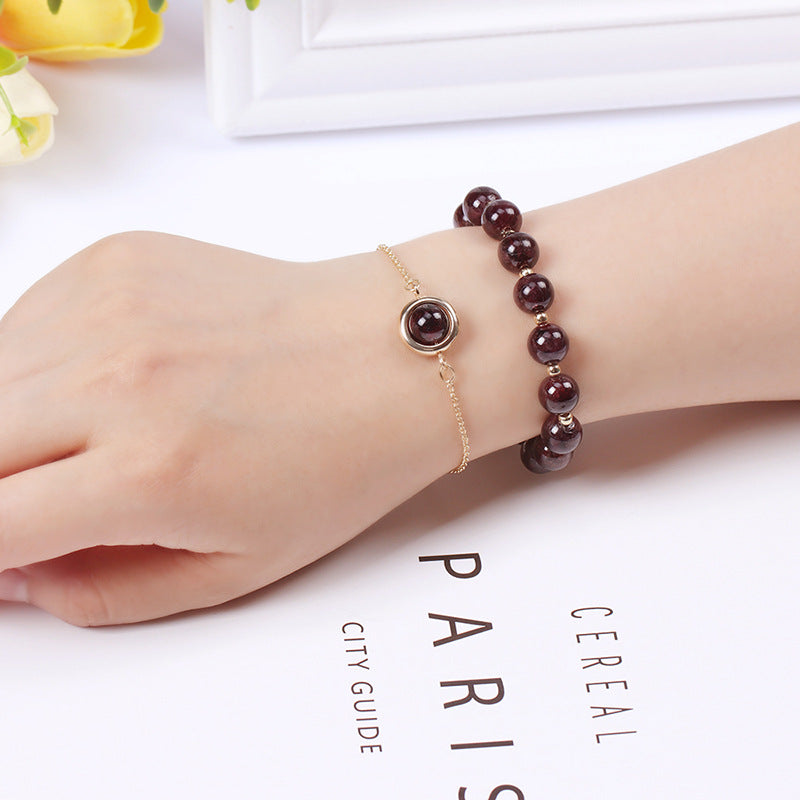 Fortune Jewel Sun Stone Strawberry Quartz Crystal Positive Bracelet