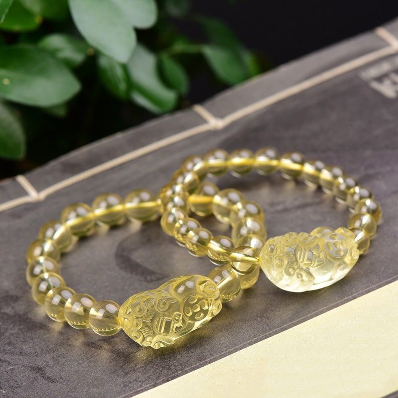 Fortune Jewel FengShui Citrine PiXiu Wealth Bracelet