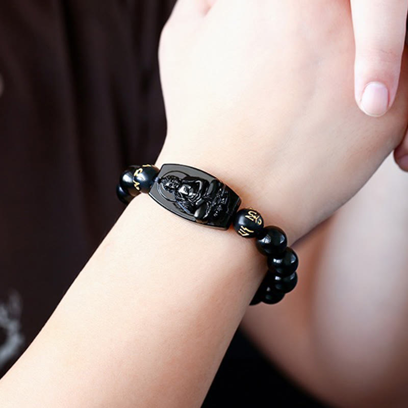 Fortune Jewel Chinese Zodiac Obsidian Protection Bracelet