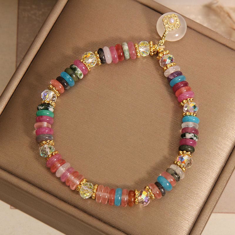 Fortune Jewel Various Crystal Peace Buckle Auspicious Bracelet