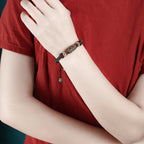 Fortune Jewel Handmade Tibetan Turquoise Om Mani Padme Hum Strength Braided Bracelet