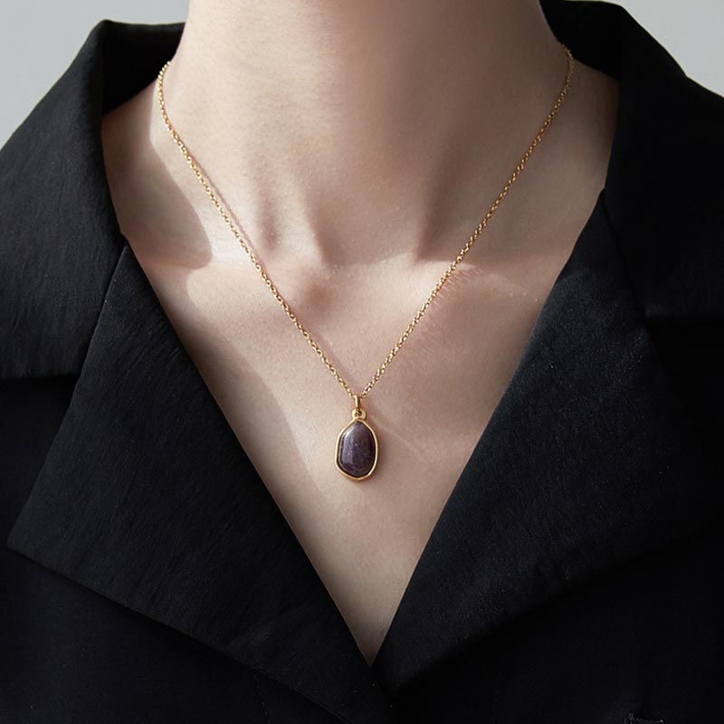 Fortune Jewel Natural Green Aventurine Amethyst Rose Quartz Blessing Necklace Pendant