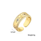 Fortune Jewel Evil Eye Luck Blessing Copper Alloy Ring