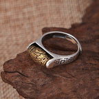 Fortune Jewel Tibet Om Mani Padme Hum Carved Design Purity Rotatable Ring