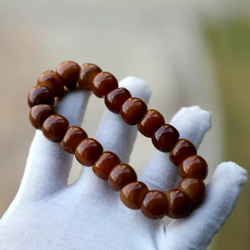 15mm Natural Garlic Bodhi Bracelet – Ultra Smooth Finish, Multi-Color Options