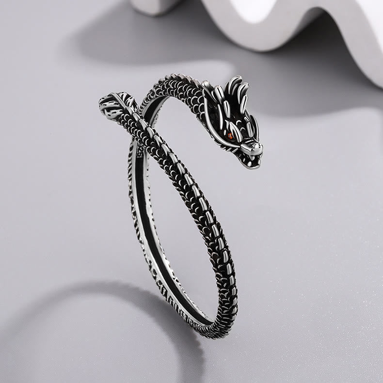 Fortune Jewel Dragon Scales Pattern Luck Protection Bracelet Bangle