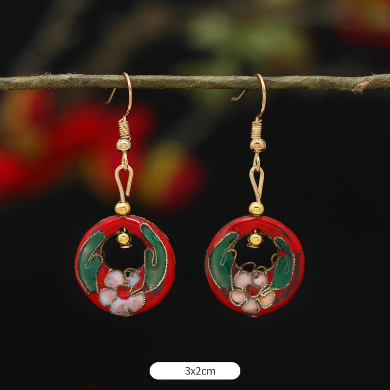 Fortune Jewel Lotus Butterfly Flower Alloy Copper Enlightenment Drop Earrings