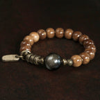 Fortune Jewel Kuka Seed Tiger Eye Gold Sheen Obsidian Brass Copper Wealth Luck Bracelet