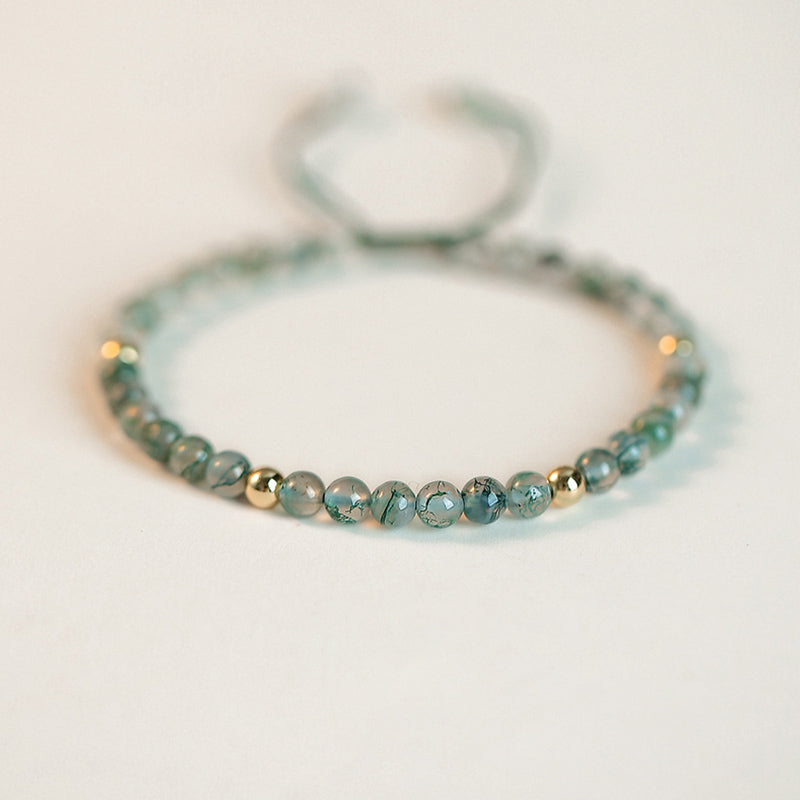 Fortune Jewel Moss Agate Lucky Balance Bracelet