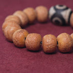 Fortune Jewel Tibet Bodhi Seed Dzi Bead Peace Charm Wrist Mala Bracelet