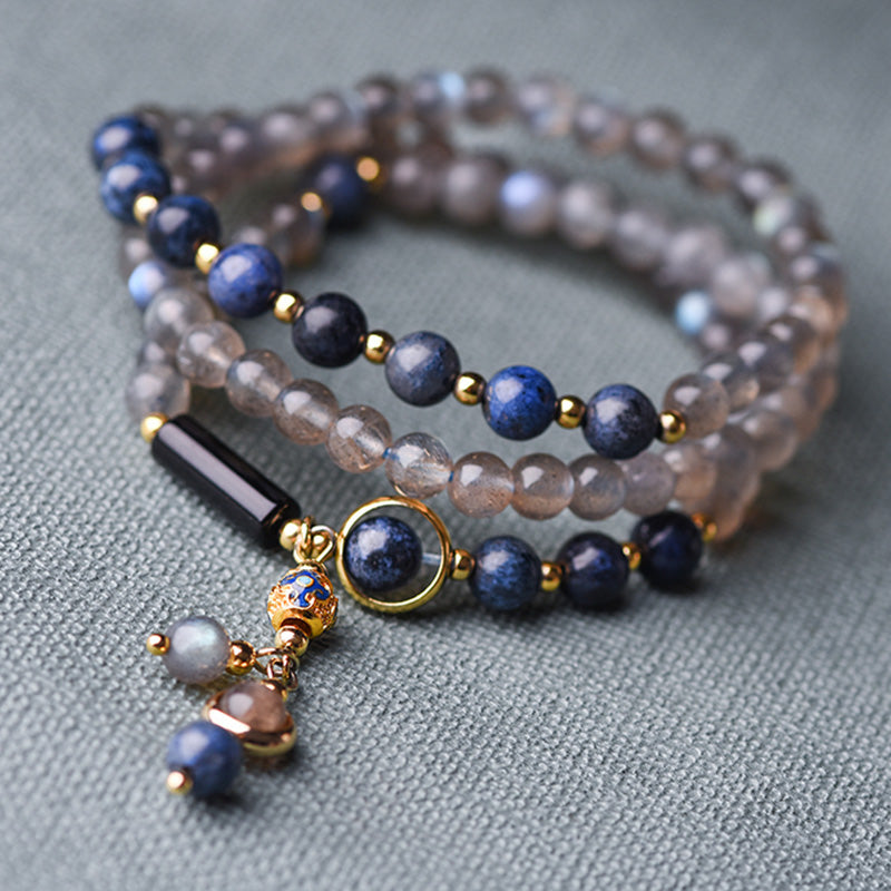 Fortune Jewel Moonstone Lazurite Calm Healing Positive Bracelet