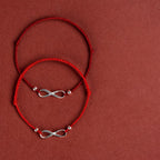 Fortune Jewel 925 Sterling Silver Endless Knot Protection Luck Red String Bracelet Anklet