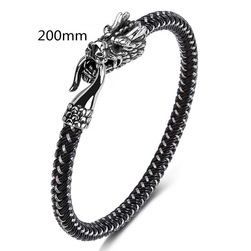 Fortune Jewel Dragon Titanium Steel Protection Luck Bracelet Fortune Jewel