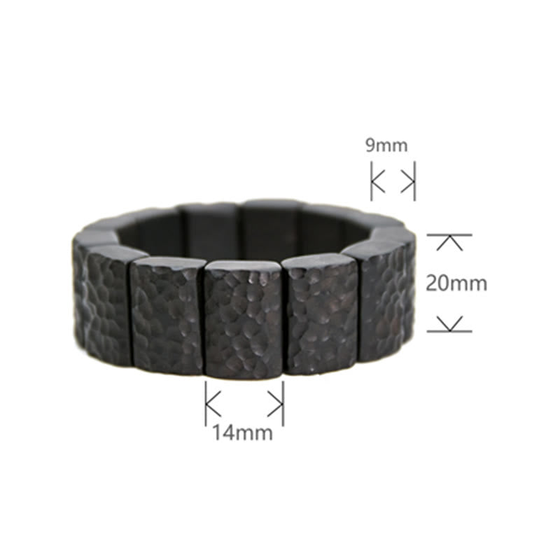 Fortune Jewel Vintage Ebony Wood Texture Peace Couple Bracelet