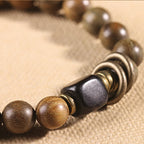 Fortune Jewel Tibetan Green Sandalwood Crystal Soothing Peace Bracelet