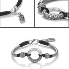 Fortune Jewel 999 Sterling Silver Fu Character Peace Buckle Copper Coin Auspicious Clouds Fortune Bracelet
