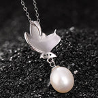 Fortune Jewel 925 Sterling Silver Pearl Butterfly Healing Necklace Pendant Earrings Ring