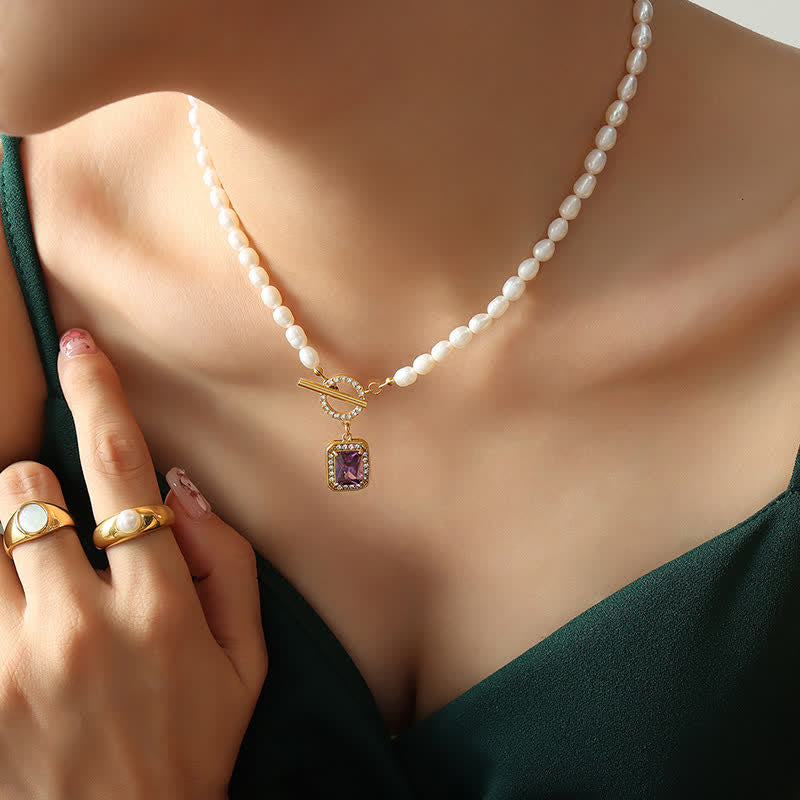 Fortune Jewel Pearl Zircon Wealth Charm Necklace Pendant