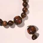 Fortune Jewel Rosewood Auspicious Clouds Totem Fu Character Bamboo Pattern Warmth Bracelet