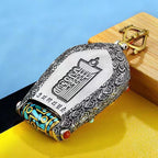 Fortune Jewel Tibet Chinese Zodiac Natal Buddha Thangka Prosperity Rotatable Dzi Bead Necklace Pendant Fortune Jewel