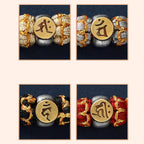 Fortune Jewel Chinese Zodiac Natal Buddha Silver Luck Braided String Bracelet